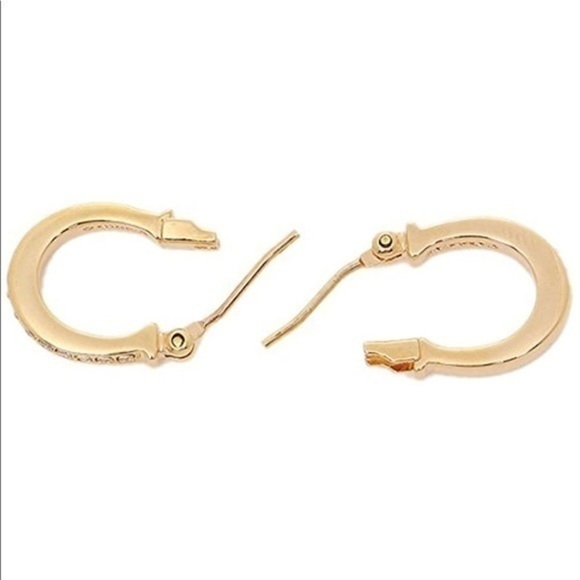 Coach Gold Hoop Studded Earrings NWT - Picture 4 of 6